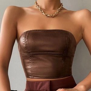 Shein Leather Crop Top